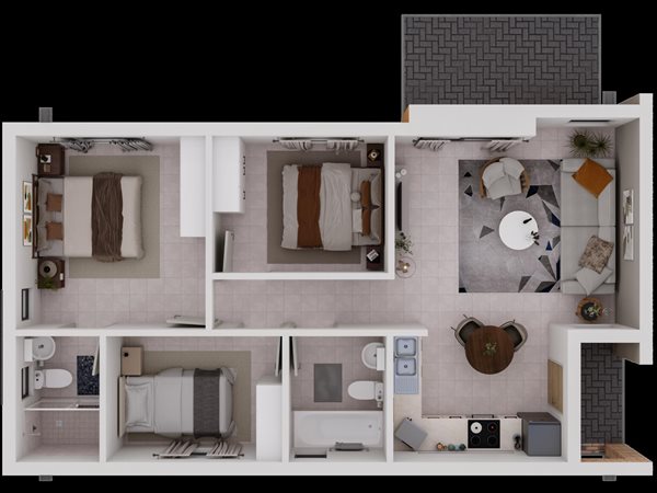 3 Bedroom Simplex 3 Bedroom Simplex